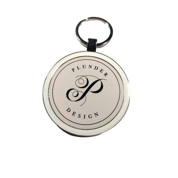 Plunder Design Metal Keychain Cream Pink Silver Tone - Picture 3 of 5